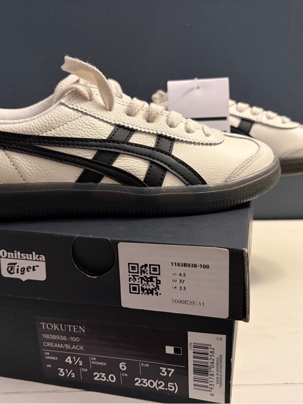Onitsuka Tiger by Asics Cream and Black Tokuten Sneakers